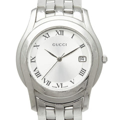 グッチ Gクラス 腕時計 5500M/YA055305 クオーツ シルバー文字盤 ステンレススチール レディース GUCCI 中古