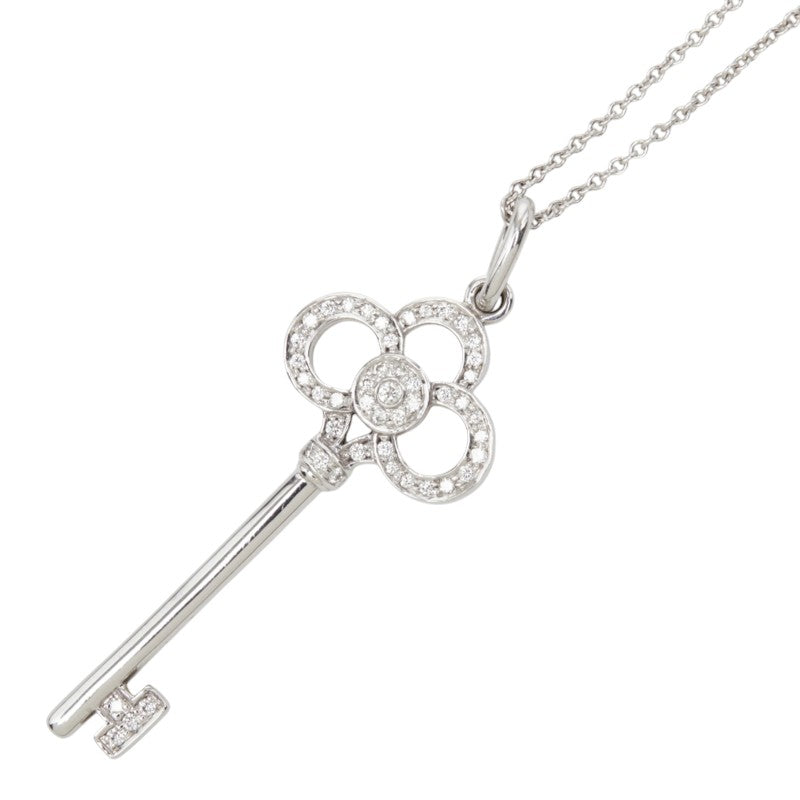 ティファニー クラウン キー ペンダント ネックレス K18WG ホワイトゴールド 750 ダイヤ レディース TIFFANY&Co. 中古
