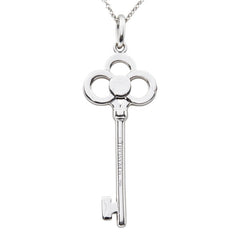 ティファニー クラウン キー ペンダント ネックレス K18WG ホワイトゴールド 750 ダイヤ レディース TIFFANY&Co. 中古