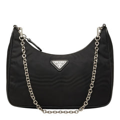 プラダ 三角ロゴプレート リエディション 2005 ハンドバッグ ショルダーバッグ 2WAY ブラック ナイロン レディース PRADA 中古