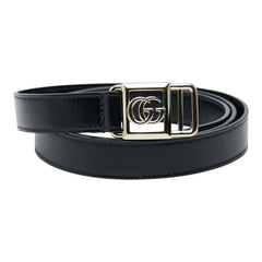 グッチ ダブルGバックル ベルト サイズ:75/30 790232 ブラック レザー レディース GUCCI 中古