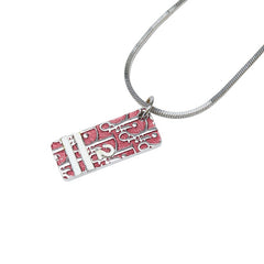 ディオール トロッター プレート No.2 ネックレス シルバー レッド系 メタル レディース Dior 中古