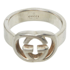 グッチ インターロッキングG リング 指輪 シルバー SV925 シルバー レディース GUCCI 中古