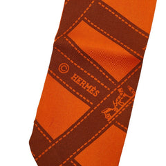 エルメス ツイリー Bolduc ボルデュック柄 スカーフ オレンジ シルク レディース HERMES 中古