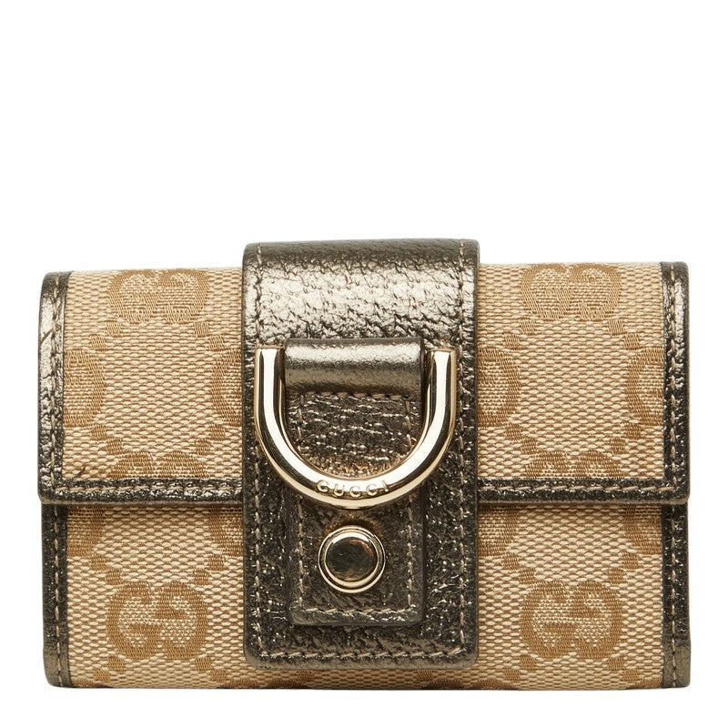 グッチ アビー GGキャンバス 三つ折り キーケース 141419 ベージュ キャンバス レザー レディース GUCCI 中古