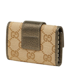 グッチ アビー GGキャンバス 三つ折り キーケース 141419 ベージュ キャンバス レザー レディース GUCCI 中古