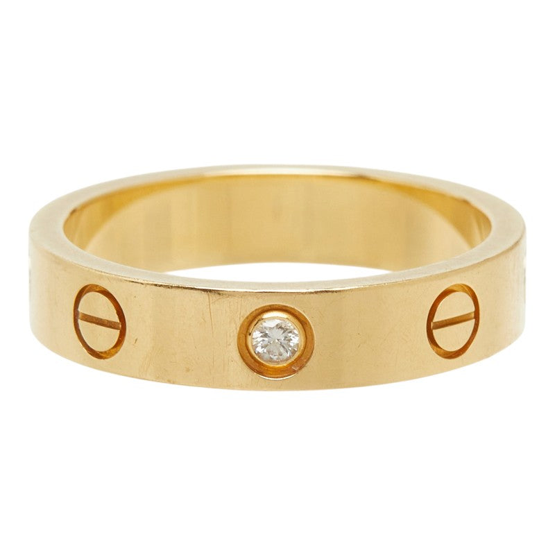 カルティエ ラブリング 1Pダイヤ リング 指輪 #51 K18YG イエローゴールド 750 ダイヤモンド レディース CARTIER 中古