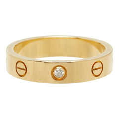 カルティエ ラブリング 1Pダイヤ リング 指輪 #51 K18YG イエローゴールド 750 ダイヤモンド レディース CARTIER 中古