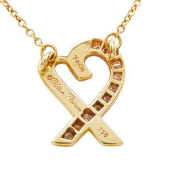 ティファニー ラビングハート ネックレス K18YG イエローゴールド 750 ダイヤモンド レディース TIFFANY&Co. 中古