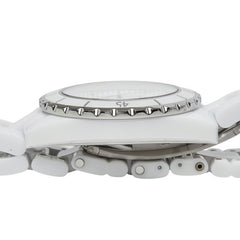 シャネル J12 ホワイトセラミック 白セラ J12 12Pダイヤ 38mm 腕時計 H1629 自動巻き ホワイト文字盤 ホワイトセラミック ステンレススチール メンズ CHANEL 中古