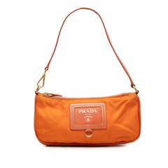 プラダ ミニショルダーバッグ オレンジ ナイロン サフィアーノレザー レディース PRADA 【中古】