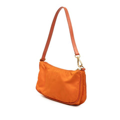 プラダ ミニショルダーバッグ オレンジ ナイロン サフィアーノレザー レディース PRADA 【中古】