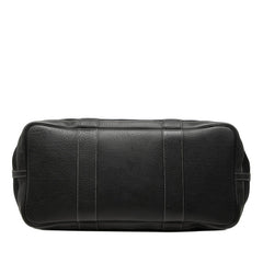 エルメス ガーデンパーティPM トートバッグ □G刻印 ブラック トワルオフィシエ レザー レディース HERMES 中古