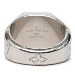 ルイ ヴィトン モノグラム シグネット リング 指輪 #L M00625 シルバー メタル メンズ LOUIS VUITTON 【中古】