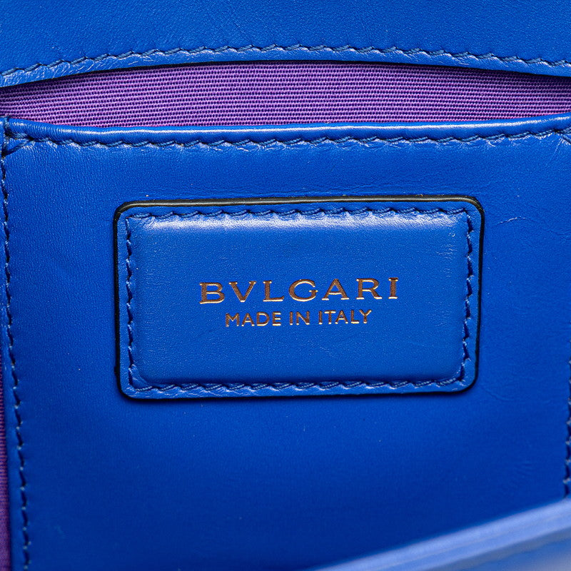 ブルガリ セルペンティ チェーン ショルダーバッグ ブルー レザー レディース BVLGARI 【中古】