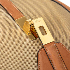 セリーヌ 16 セーズ ブザス 斜め掛け ショルダーバッグ ブラウン ベージュ レザー キャンバス レディース CELINE 【中古】