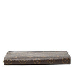 ルイ ヴィトン モノグラム ポルトモネ ジップ ラウンドファスナー 長財布 M61727 ブラウン PVC レザー レディース LOUIS VUITTON 【中古】