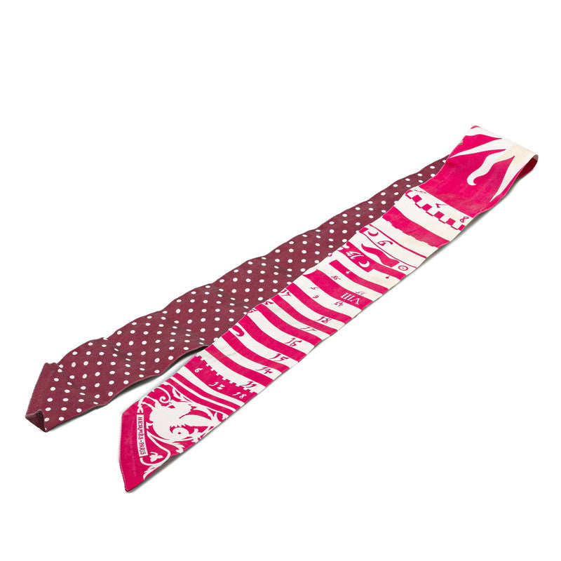 エルメス ツイリー ASTROLOGIE A POIS アストロジー ア ポワ ルージュ スカーフ ピンク シルク レディース HERMES 【中古】