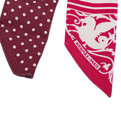 エルメス ツイリー ASTROLOGIE A POIS アストロジー ア ポワ ルージュ スカーフ ピンク シルク レディース HERMES 【中古】