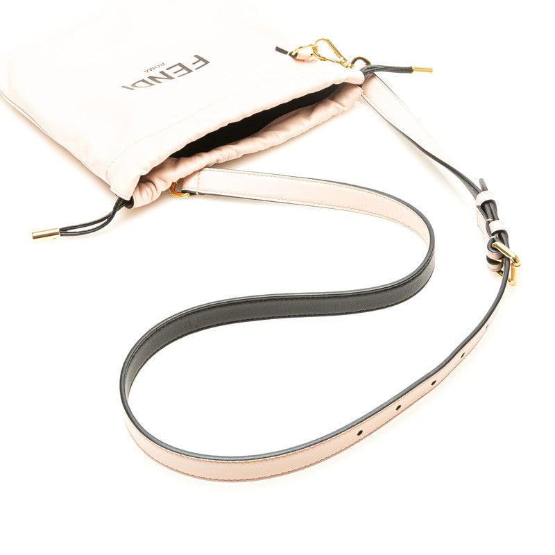 フェンディ ロゴ ショルダーバッグ 8BT337 ピンク レザー レディース FENDI 【中古】