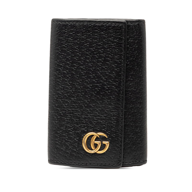 グッチ GGロゴ 6連キーケース 435305 ブラック レザー レディース GUCCI 【中古】