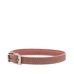 グッチ GGロゴ ブレスレット サイズ:M ピンク シルバー レザー メタル レディース GUCCI 【中古】