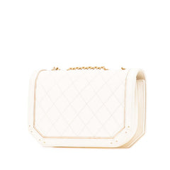シャネル マトラッセ ココマーク ショルダーバッグ ホワイト ゴールド ラムスキン レディース CHANEL 【中古】