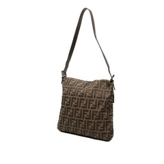 フェンディ ズッカ FFロゴ ワンショルダーバッグ ブラウン キャンバス レザー レディース FENDI 中古