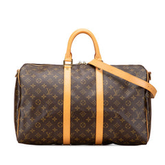 ルイ ヴィトン モノグラム キーポル バンドリエール45 ボストンバッグ ハンドバッグ ショルダーバッグ 2WAY M41418 ブラウン PVC レザー レディース LOUIS VUITTON 【中古】