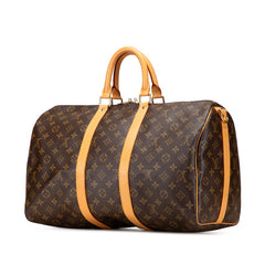 ルイ ヴィトン モノグラム キーポル バンドリエール45 ボストンバッグ ハンドバッグ ショルダーバッグ 2WAY M41418 ブラウン PVC レザー レディース LOUIS VUITTON 【中古】