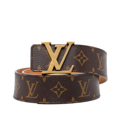 ルイ ヴィトン モノグラム サンチュール ベルト サイズ：80/32 M9608 ブラウン ゴールド PVC レザー メンズ LOUIS VUITTON 【中古】