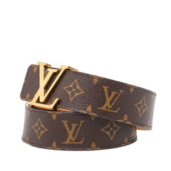 ルイ ヴィトン モノグラム サンチュール ベルト サイズ：80/32 M9608 ブラウン ゴールド PVC レザー メンズ LOUIS VUITTON 【中古】