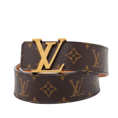 ルイ ヴィトン モノグラム サンチュール ベルト サイズ：80/32 M9608 ブラウン ゴールド PVC レザー メンズ LOUIS VUITTON 【中古】