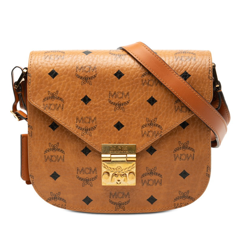 エム シー エム ヴィセトス モノグラム ショルダーバッグ ブラウン PVC レザー レディース MCM 【中古】