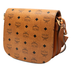 エム シー エム ヴィセトス モノグラム ショルダーバッグ ブラウン PVC レザー レディース MCM 【中古】