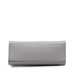 グッチ GGリボン ハンドバッグ ショルダーバッグ 2WAY 443089 グレー レザー レディース GUCCI 中古
