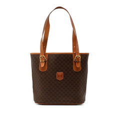 セリーヌ マカダム トートバッグ ブラウン PVC レザー レディース CELINE 【中古】