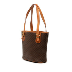 セリーヌ マカダム トートバッグ ブラウン PVC レザー レディース CELINE 【中古】