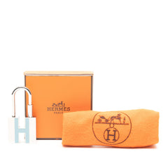 エルメス H モチーフ カデナ チャーム バッグチャーム シルバー ブルー メタル レディース HERMES 【中古】
