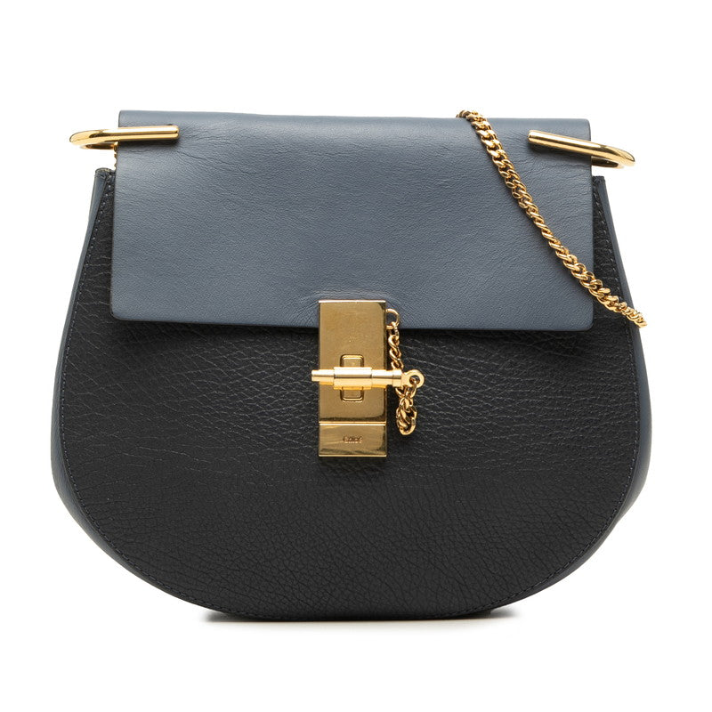 クロエ ドリュー チェーン ショルダーバッグ ブルー系 レザー レディース Chloe 【中古】