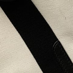 バレンシアガ ネイビーカバS ハンドバッグ トートバッグ 339933 アイボリー ブラック キャンバス レザー レディース BALENCIAGA 【中古】