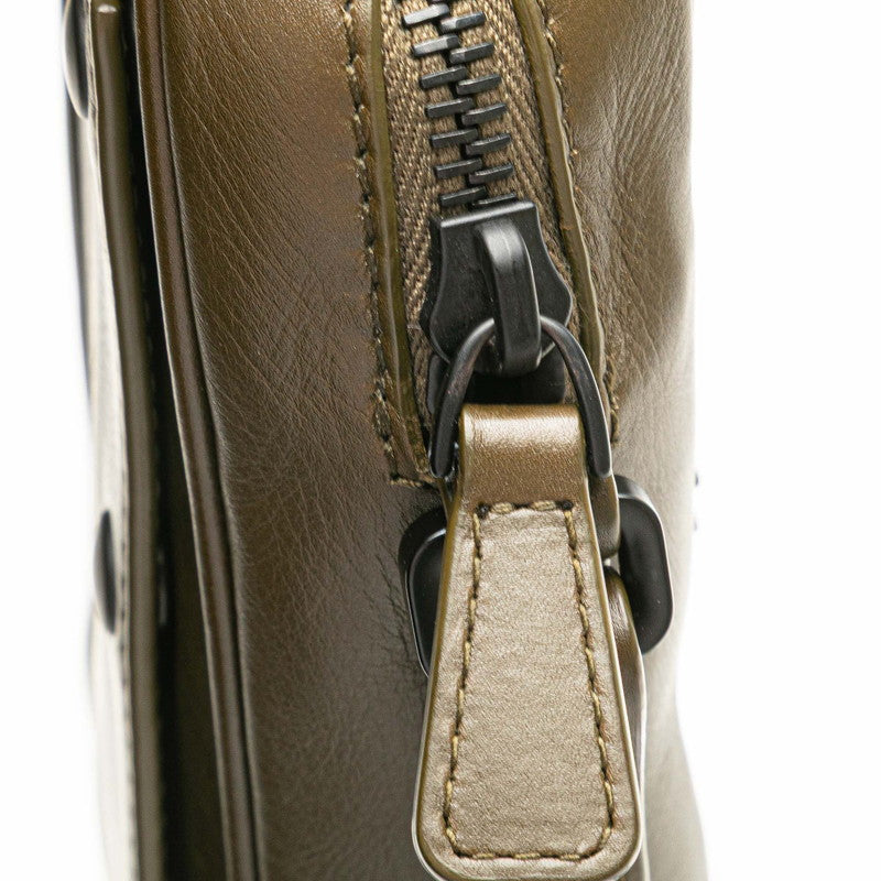 ボッテガヴェネタ レッジェーロ 斜め掛け ショルダーバッグ カーキ グリーン レザー レディース BOTTEGAVENETA 【中古】