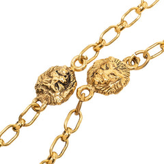 シャネル ライオン モチーフ ロング チェーン ネックレス ゴールド メッキ レディース CHANEL 【中古】