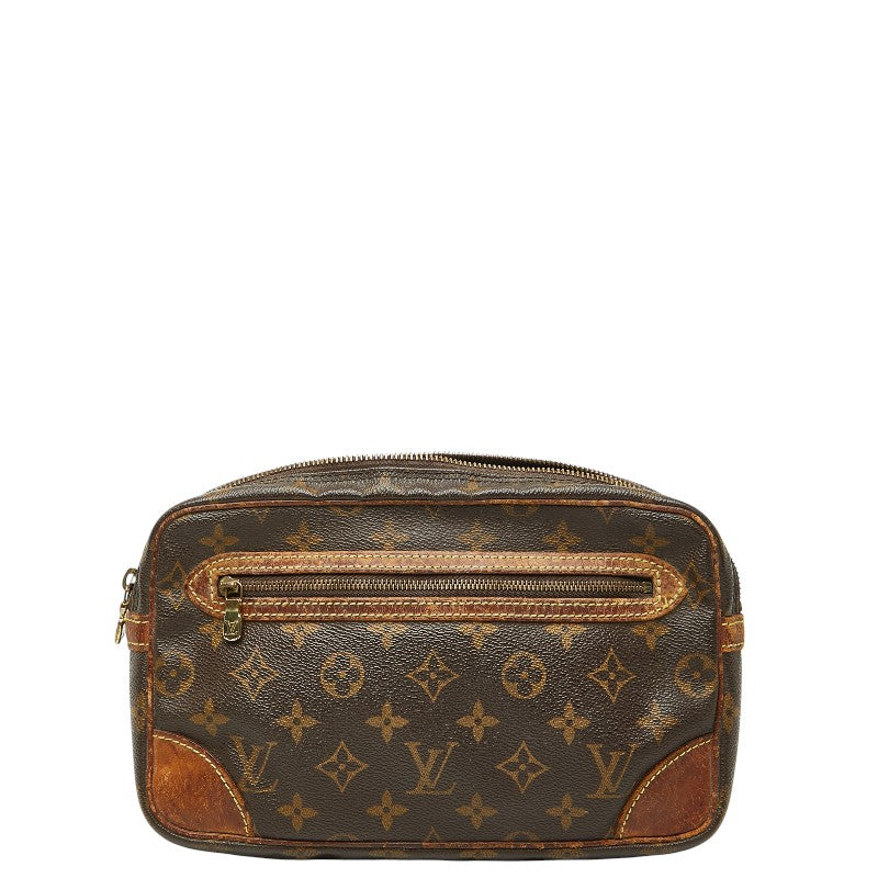 ルイ ヴィトン モノグラム マルリードラゴンヌGM セカンドバッグ M51825 ブラウン PVC レザー レディース LOUIS VUITTON 【中古】