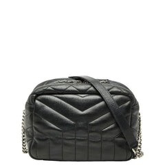 サンローラン ルル ボーリング チェーン ショルダーバッグ 454317 ブラック レザー レディース SAINT LAURENT 【中古】