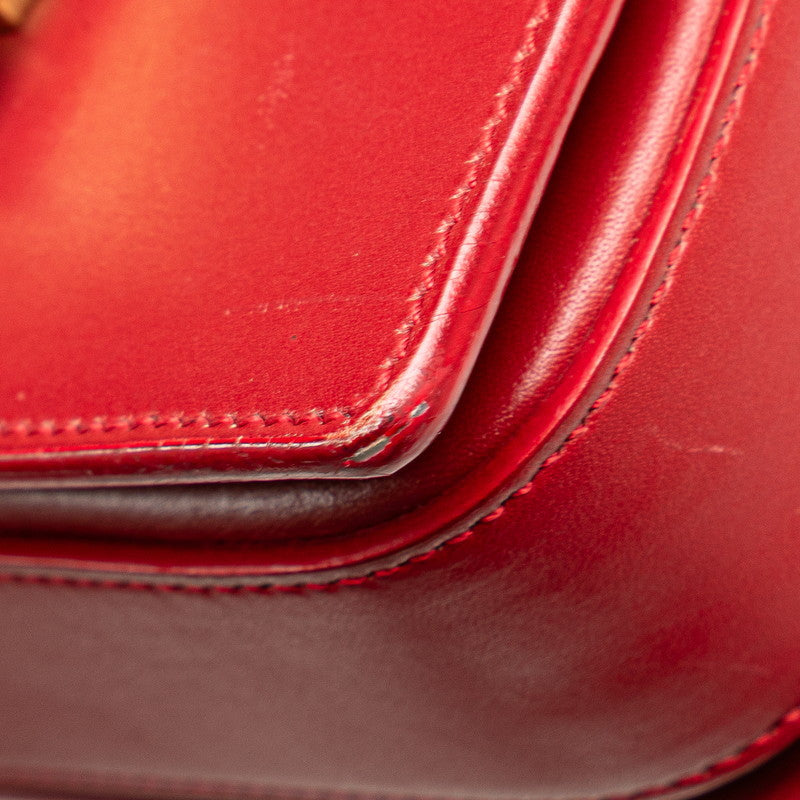 サンローラン クラシック ルル 斜め掛け ミニショルダーバッグ 318249 レッド レザー レディース SAINT LAURENT 【中古】