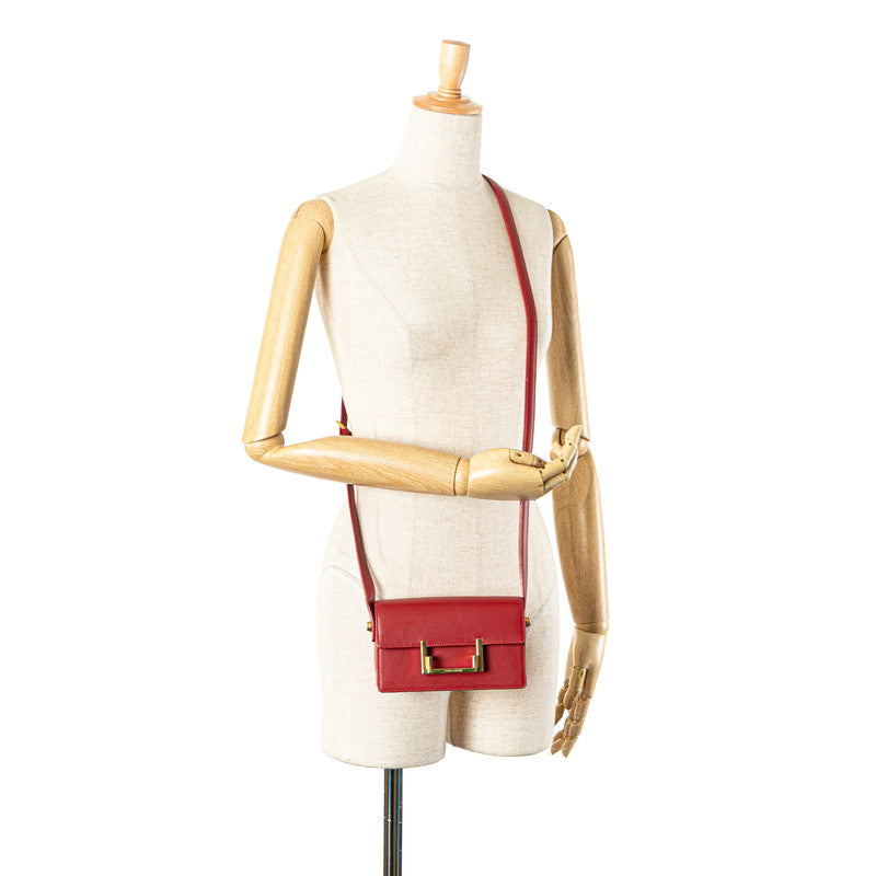 サンローラン クラシック ルル 斜め掛け ミニショルダーバッグ 318249 レッド レザー レディース SAINT LAURENT 【中古】