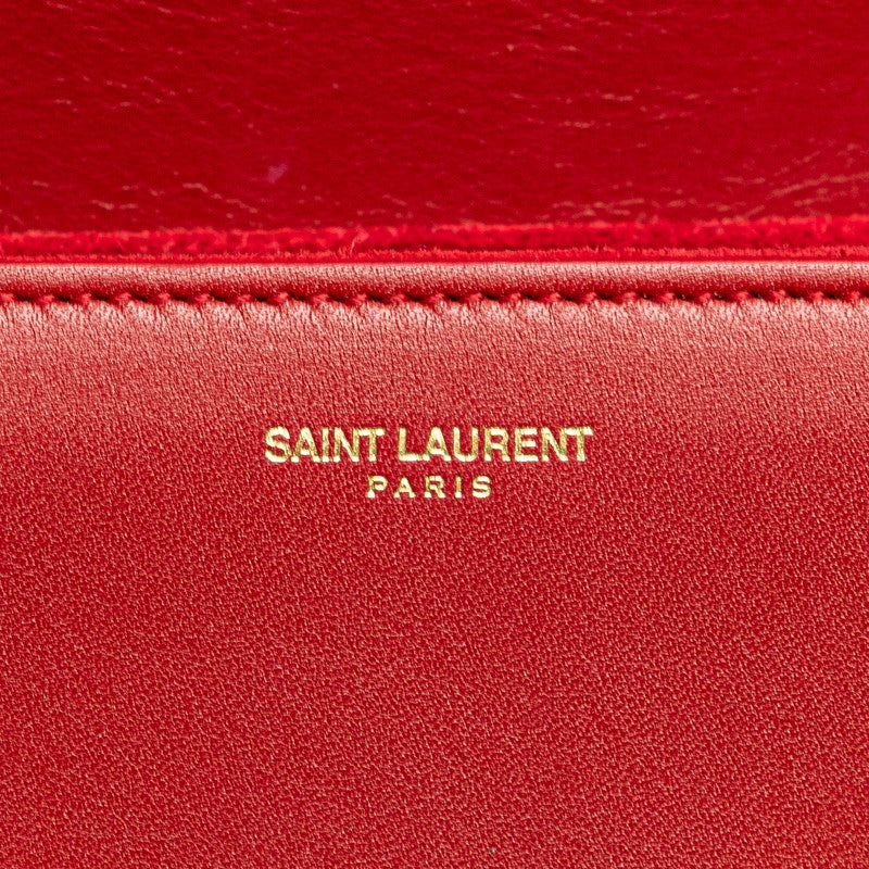 サンローラン クラシック ルル 斜め掛け ミニショルダーバッグ 318249 レッド レザー レディース SAINT LAURENT 【中古】