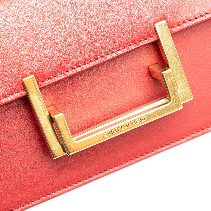 サンローラン クラシック ルル 斜め掛け ミニショルダーバッグ 318249 レッド レザー レディース SAINT LAURENT 【中古】