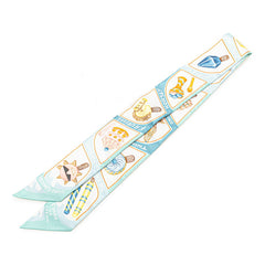 エルメス ツイリー FUNNY ICE CREAM ファニー アイスクリーム スカーフ ブルー マルチカラー シルク レディース HERMES 【中古】